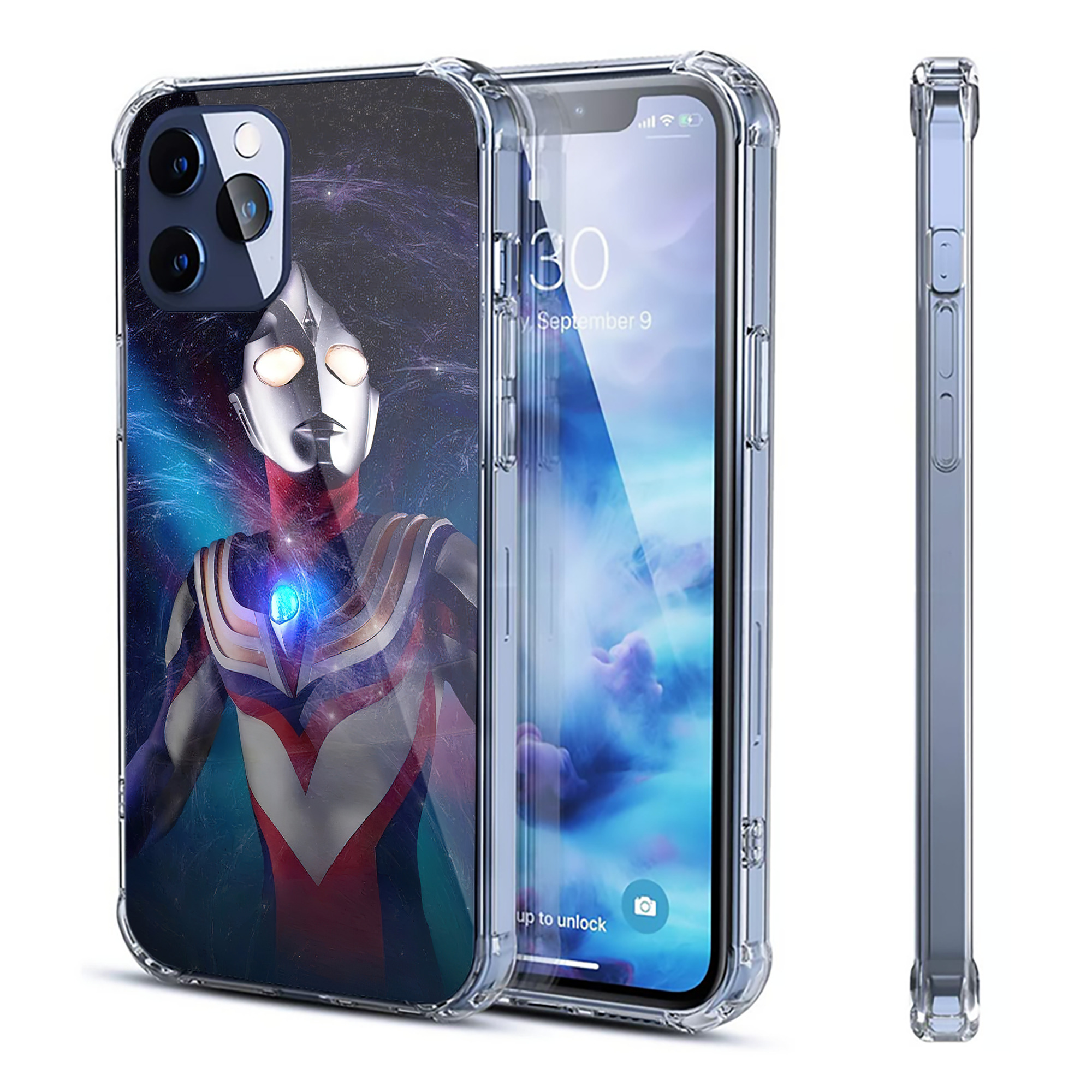 （画像用） ウルトラマン Ultraman 【iPhone 12シリーズ対応】透明スマホケース（クリアソフトケース）
